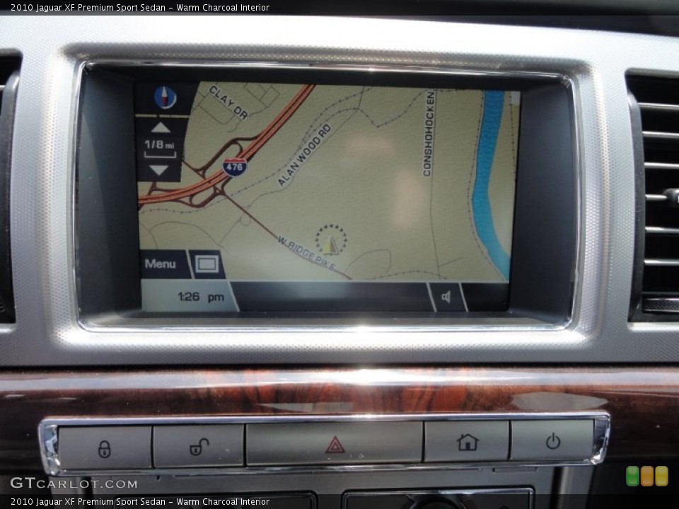 Warm Charcoal Interior Navigation for the 2010 Jaguar XF Premium Sport Sedan #67948991