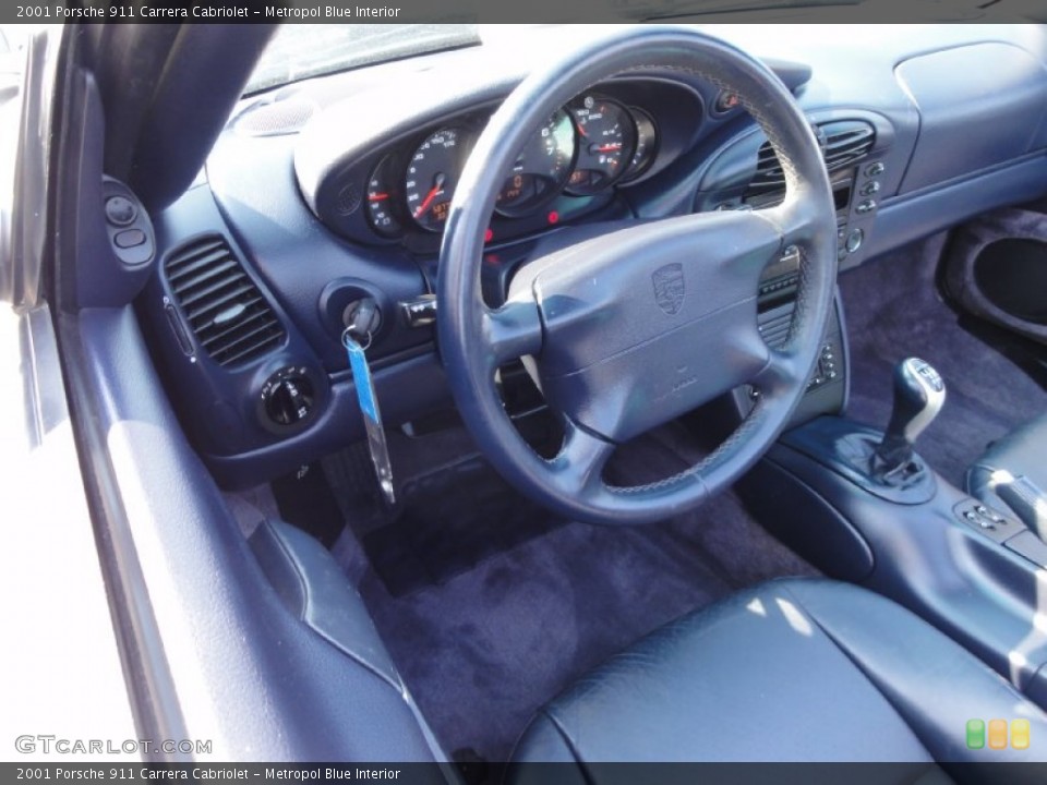 Metropol Blue Interior Steering Wheel for the 2001 Porsche 911 Carrera Cabriolet #67949981