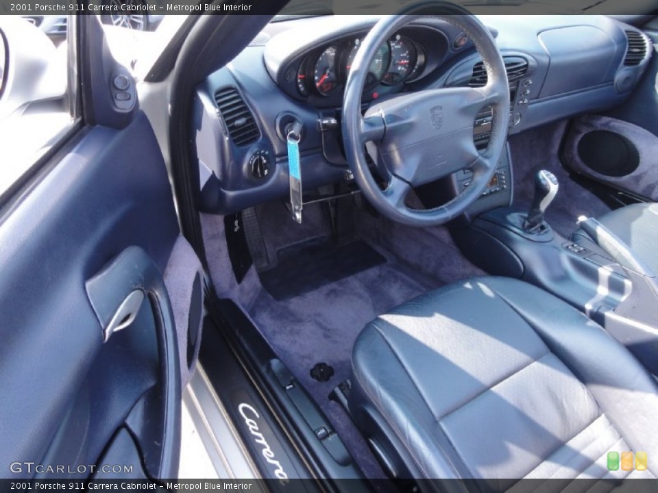 Metropol Blue Interior Prime Interior for the 2001 Porsche 911 Carrera Cabriolet #67949990