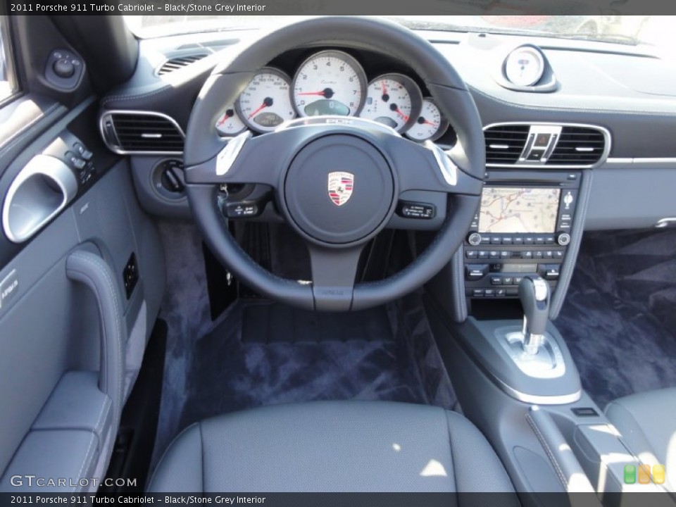 Black/Stone Grey Interior Steering Wheel for the 2011 Porsche 911 Turbo Cabriolet #67950505