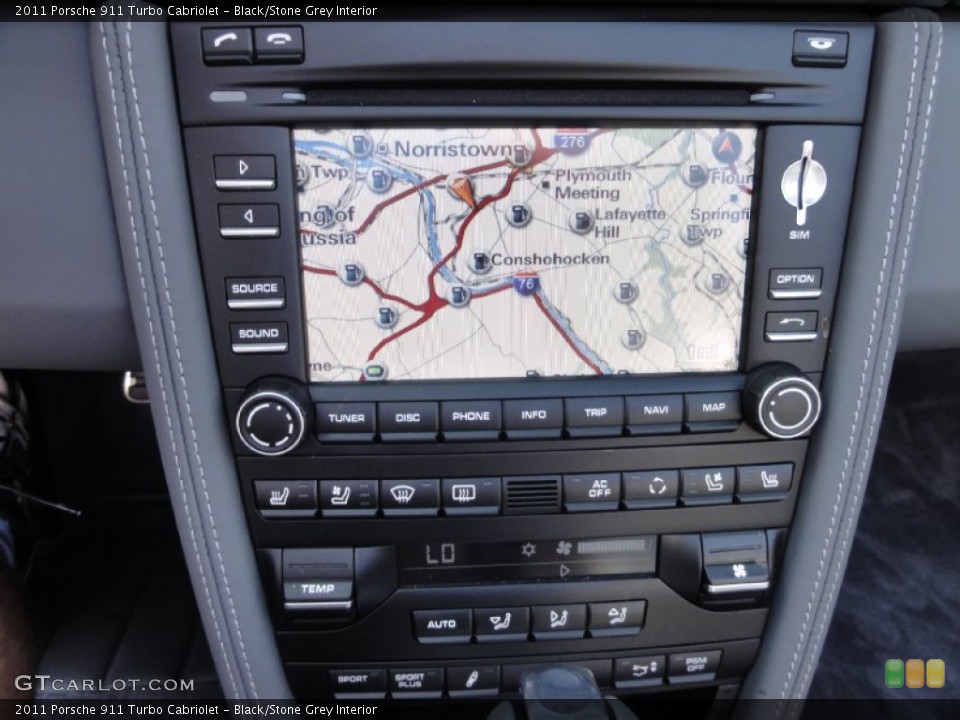 Black/Stone Grey Interior Navigation for the 2011 Porsche 911 Turbo Cabriolet #67950519