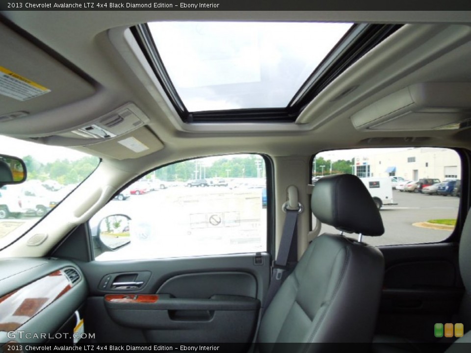 Ebony Interior Sunroof for the 2013 Chevrolet Avalanche LTZ 4x4 Black Diamond Edition #67957994