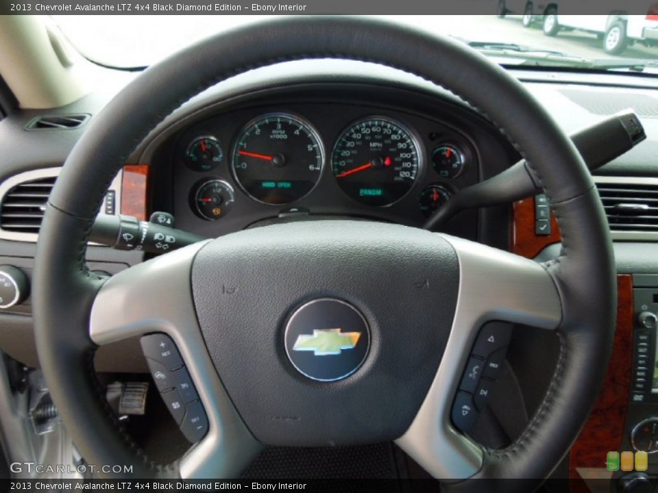Ebony Interior Steering Wheel for the 2013 Chevrolet Avalanche LTZ 4x4 Black Diamond Edition #67958000