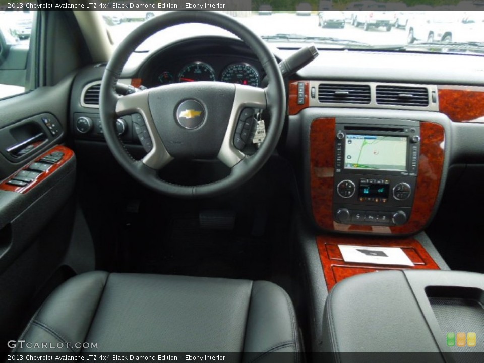Ebony Interior Dashboard for the 2013 Chevrolet Avalanche LTZ 4x4 Black Diamond Edition #67958015