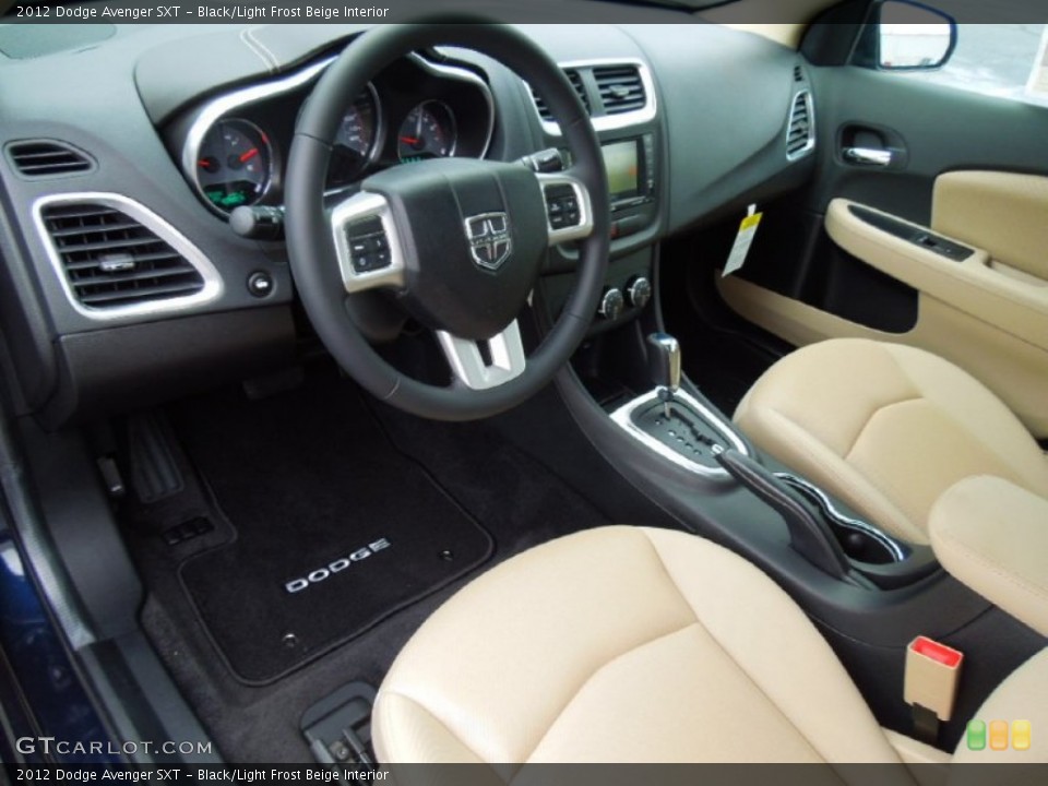 Black/Light Frost Beige Interior Prime Interior for the 2012 Dodge Avenger SXT #67959698