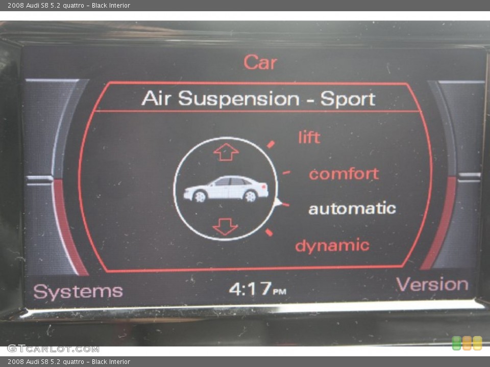 Black Interior Controls for the 2008 Audi S8 5.2 quattro #67969012