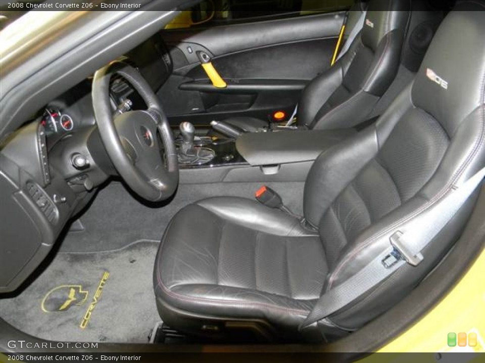 Ebony Interior Front Seat for the 2008 Chevrolet Corvette Z06 #67970620