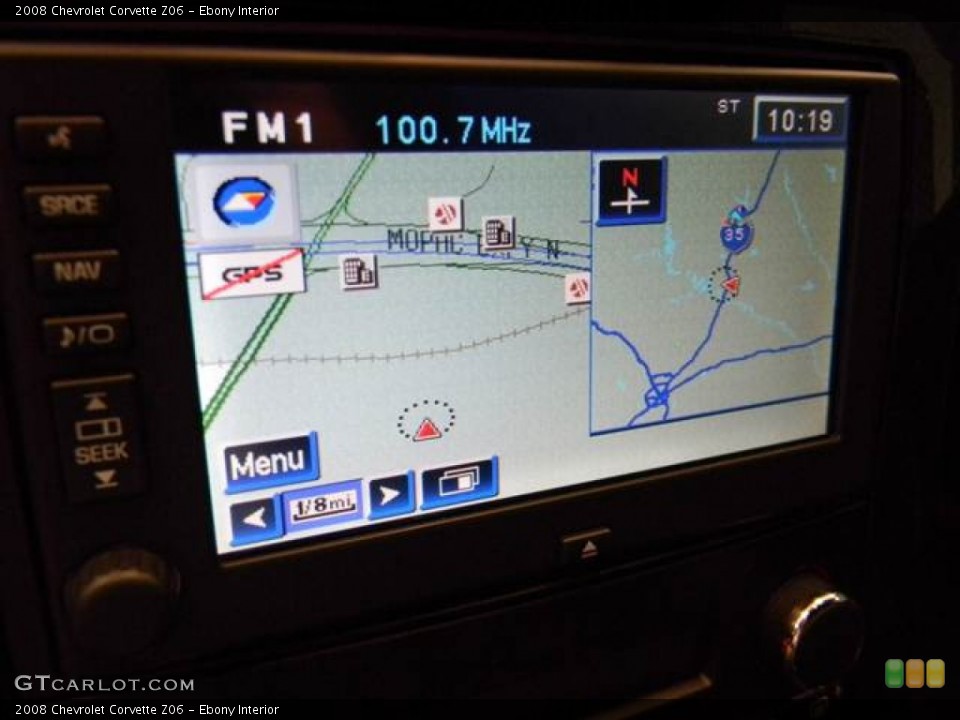 Ebony Interior Navigation for the 2008 Chevrolet Corvette Z06 #67970704