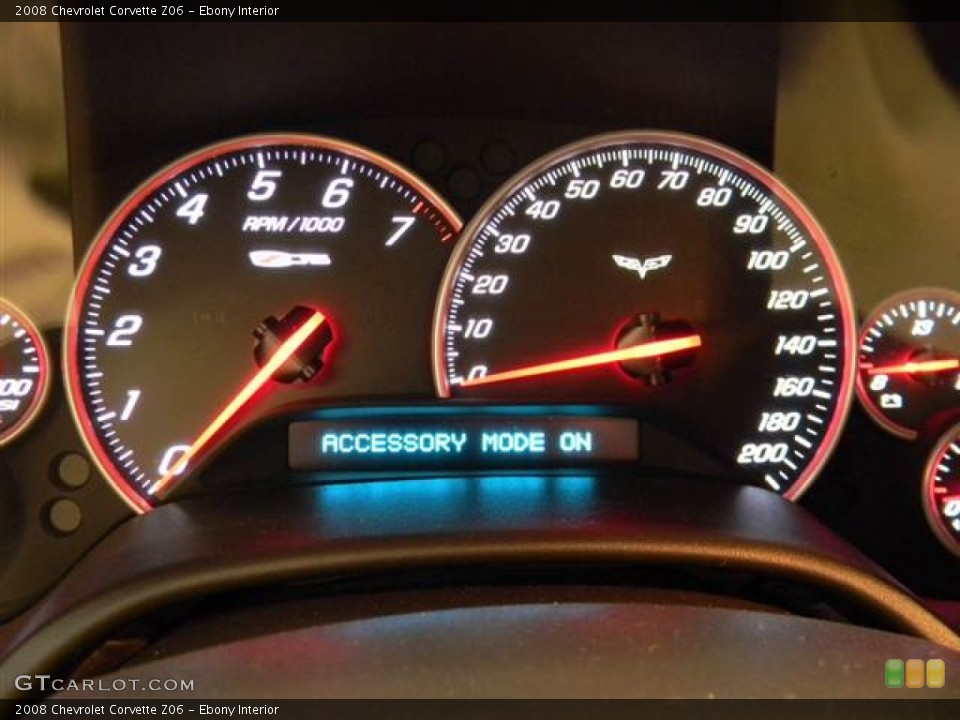 Ebony Interior Gauges for the 2008 Chevrolet Corvette Z06 #67970713
