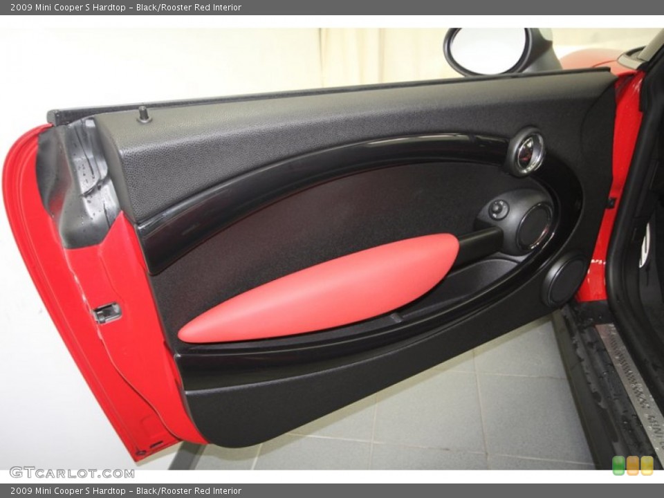 Black/Rooster Red Interior Door Panel for the 2009 Mini Cooper S Hardtop #67971955