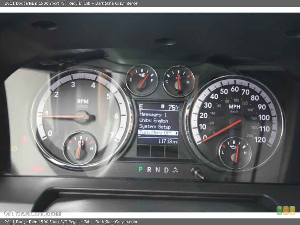 Dark Slate Gray Interior Gauges for the 2011 Dodge Ram 1500 Sport R/T Regular Cab #67974898