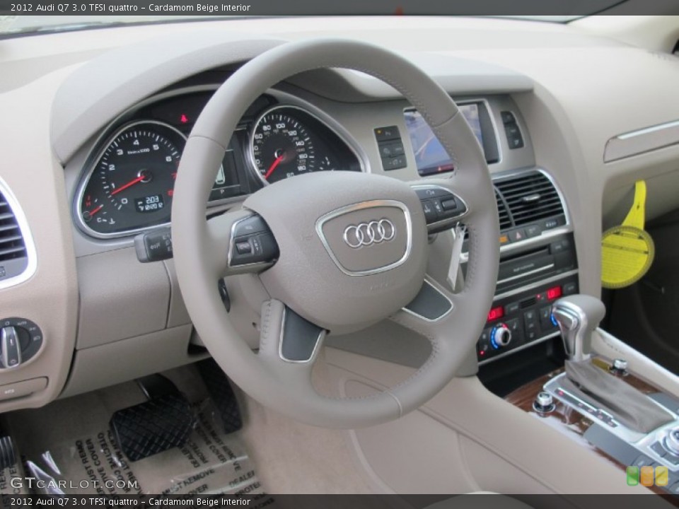 Cardamom Beige Interior Steering Wheel for the 2012 Audi Q7 3.0 TFSI quattro #67975339