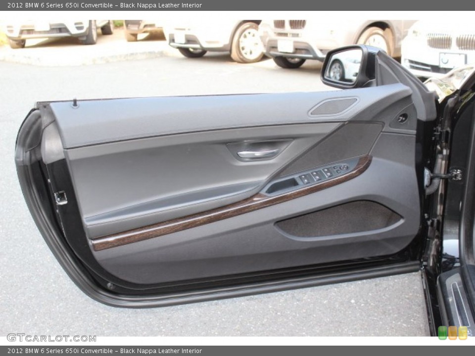 Black Nappa Leather Interior Door Panel for the 2012 BMW 6 Series 650i Convertible #67977070