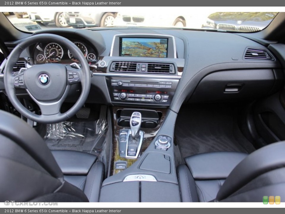 Black Nappa Leather Interior Dashboard for the 2012 BMW 6 Series 650i Convertible #67977112