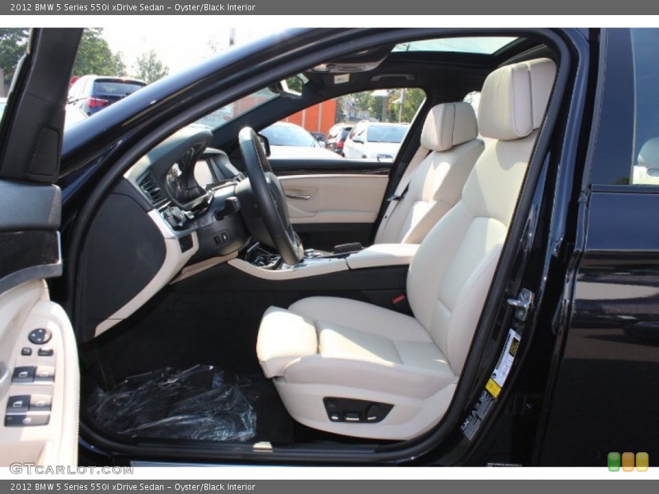 Oyster/Black Interior Front Seat for the 2012 BMW 5 Series 550i xDrive Sedan #67979441