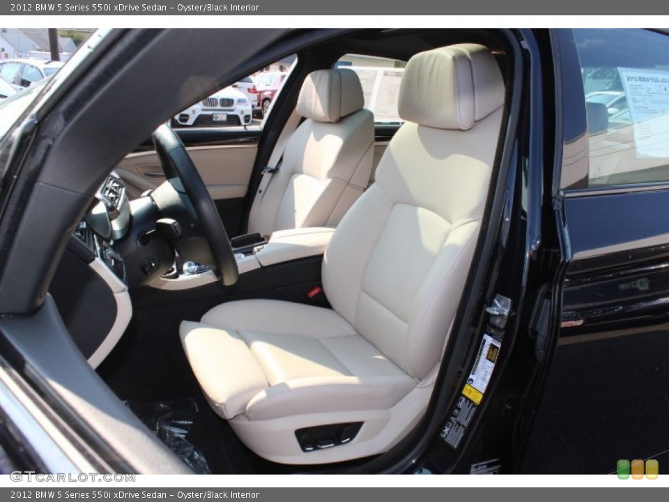 Oyster/Black Interior Front Seat for the 2012 BMW 5 Series 550i xDrive Sedan #67979450