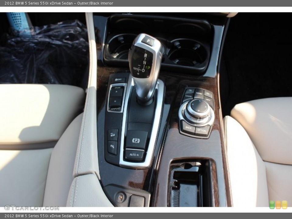 Oyster/Black Interior Transmission for the 2012 BMW 5 Series 550i xDrive Sedan #67979474