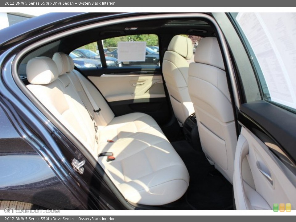 Oyster/Black Interior Rear Seat for the 2012 BMW 5 Series 550i xDrive Sedan #67979546