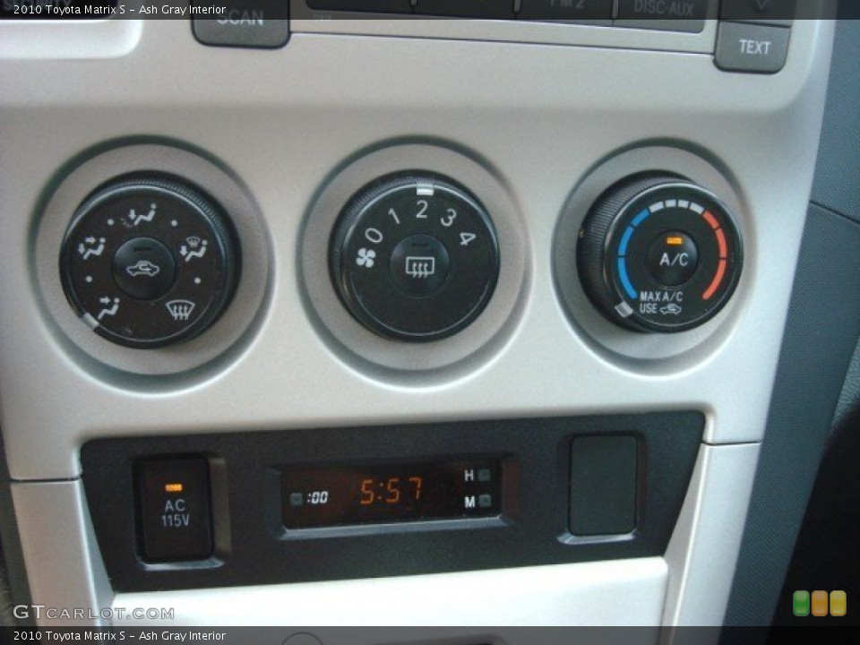 Ash Gray Interior Controls for the 2010 Toyota Matrix S #67980416
