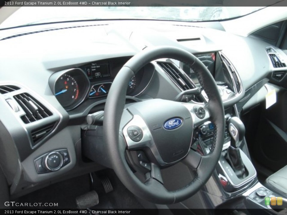 Charcoal Black Interior Steering Wheel for the 2013 Ford Escape Titanium 2.0L EcoBoost 4WD #67985507