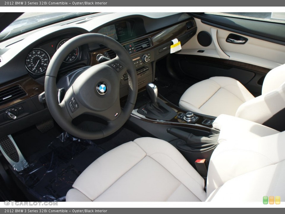 Oyster/Black Interior Prime Interior for the 2012 BMW 3 Series 328i Convertible #67992749