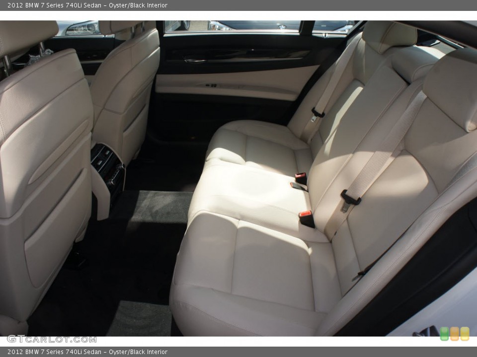 Oyster/Black Interior Rear Seat for the 2012 BMW 7 Series 740Li Sedan #67992866