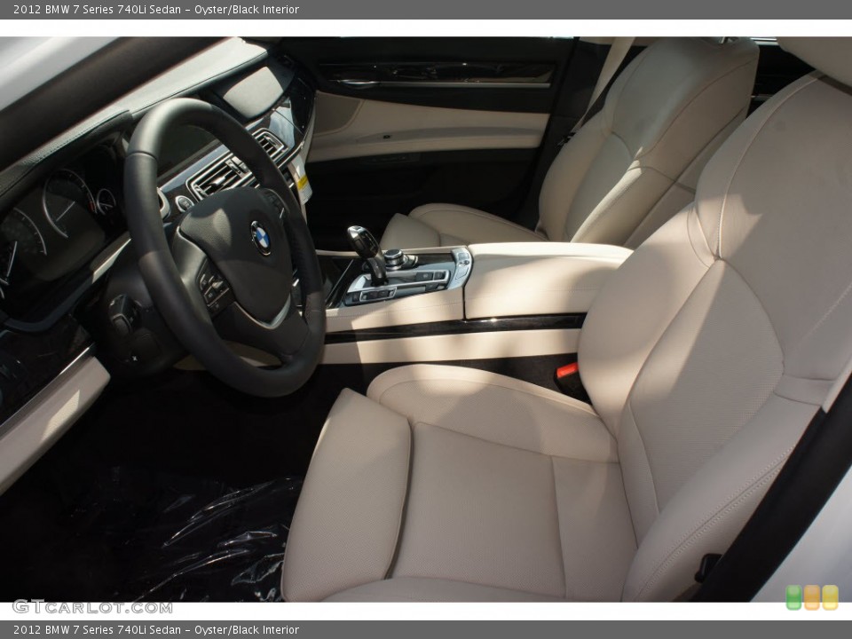 Oyster/Black Interior Front Seat for the 2012 BMW 7 Series 740Li Sedan #67992875