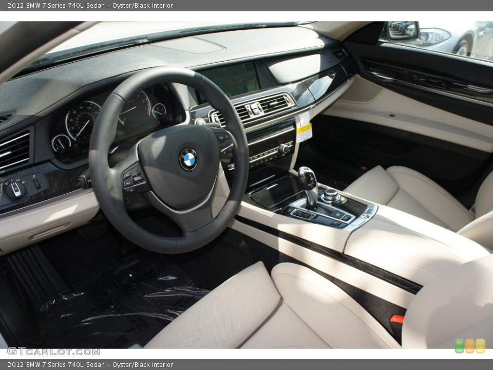 Oyster/Black Interior Prime Interior for the 2012 BMW 7 Series 740Li Sedan #67992884