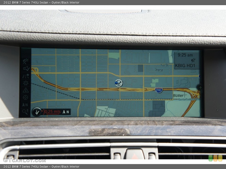 Oyster/Black Interior Navigation for the 2012 BMW 7 Series 740Li Sedan #67992893