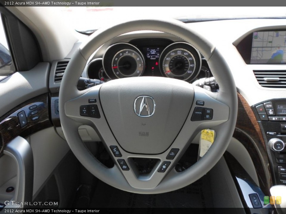 Taupe Interior Steering Wheel for the 2012 Acura MDX SH-AWD Technology #67996163