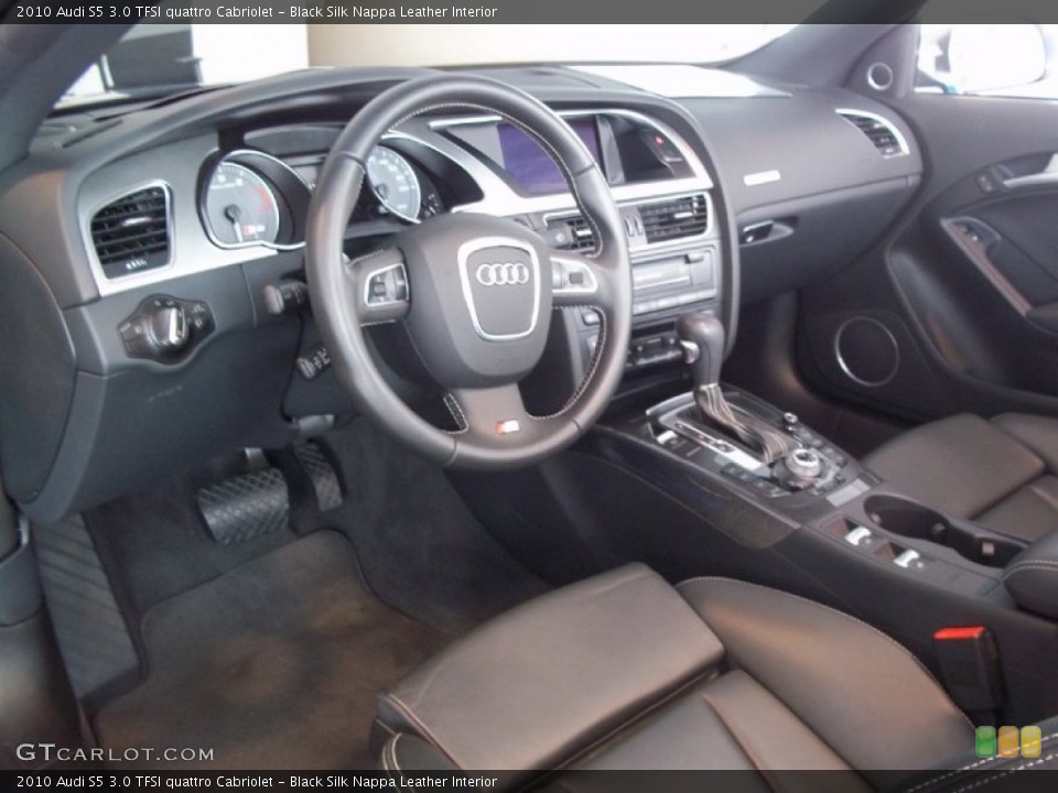 Black Silk Nappa Leather Interior Prime Interior for the 2010 Audi S5 3.0 TFSI quattro Cabriolet #67997789