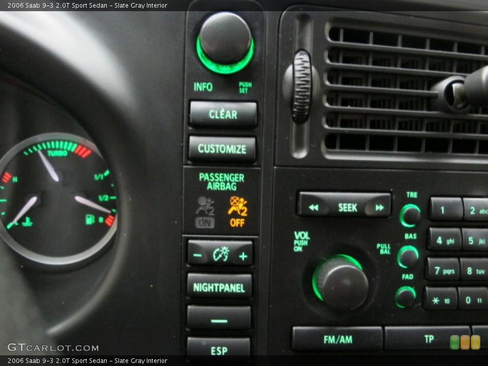 Slate Gray Interior Controls for the 2006 Saab 9-3 2.0T Sport Sedan #67997885