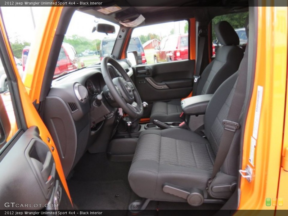 Black Interior Prime Interior for the 2012 Jeep Wrangler Unlimited Sport 4x4 #68000609