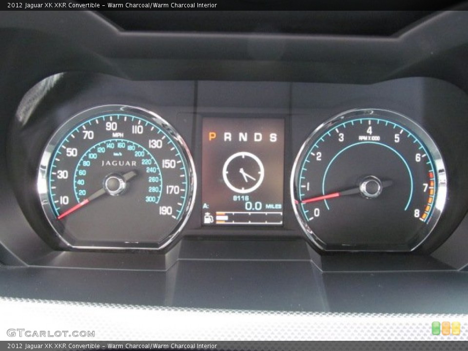 Warm Charcoal/Warm Charcoal Interior Gauges for the 2012 Jaguar XK XKR Convertible #68001560