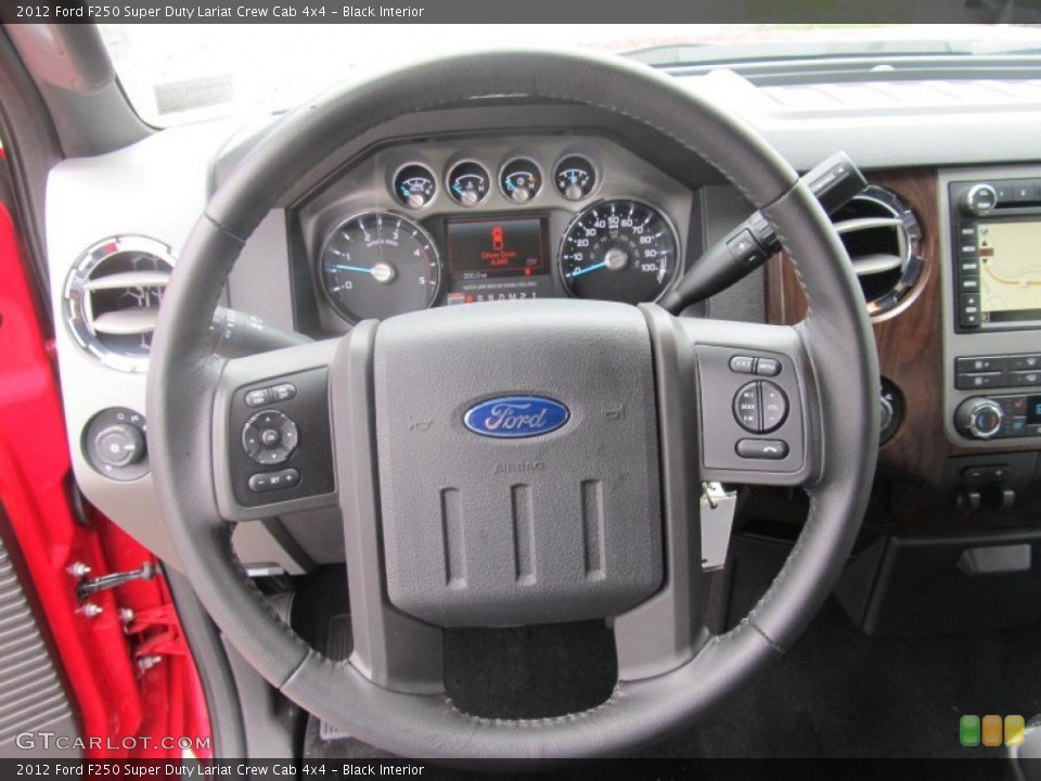 Black Interior Steering Wheel for the 2012 Ford F250 Super Duty Lariat Crew Cab 4x4 #68004569