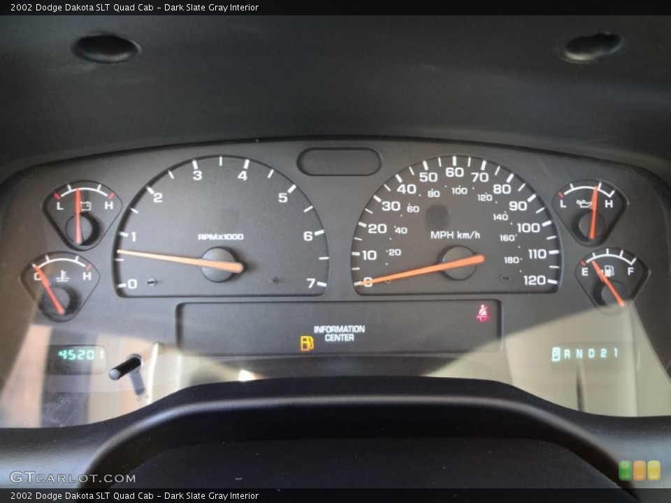 Dark Slate Gray Interior Gauges for the 2002 Dodge Dakota SLT Quad Cab #68004577