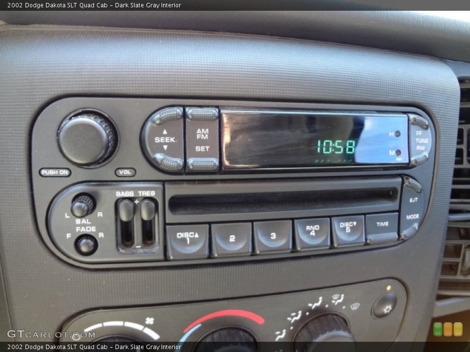 Dark Slate Gray Interior Controls for the 2002 Dodge Dakota SLT Quad Cab #68004586