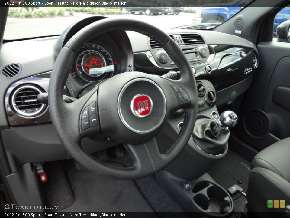 Sport Tessuto Nero/Nero (Black/Black) Interior Steering Wheel for the 2012 Fiat 500 Sport #68005289