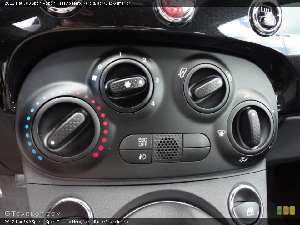 Sport Tessuto Nero/Nero (Black/Black) Interior Controls for the 2012 Fiat 500 Sport #68005427