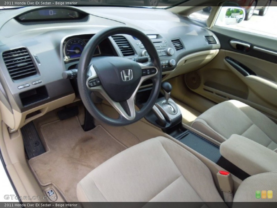 Beige Interior Prime Interior for the 2011 Honda Civic EX Sedan #68013697