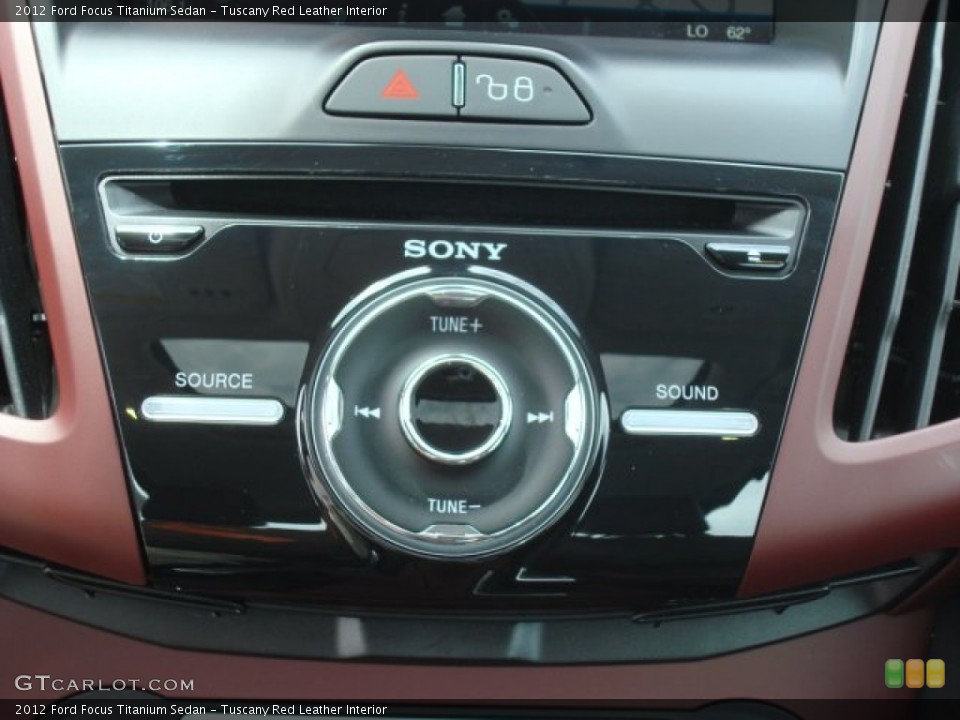 Tuscany Red Leather Interior Controls for the 2012 Ford Focus Titanium Sedan #68014555