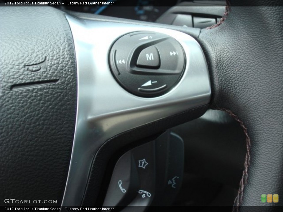 Tuscany Red Leather Interior Controls for the 2012 Ford Focus Titanium Sedan #68014591