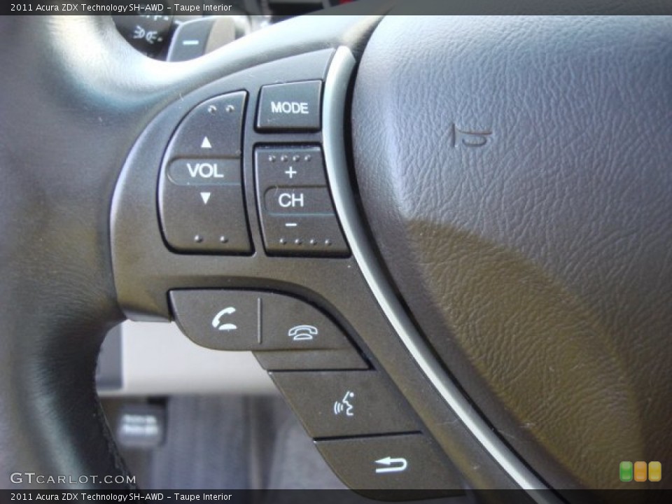 Taupe Interior Controls for the 2011 Acura ZDX Technology SH-AWD #68024762