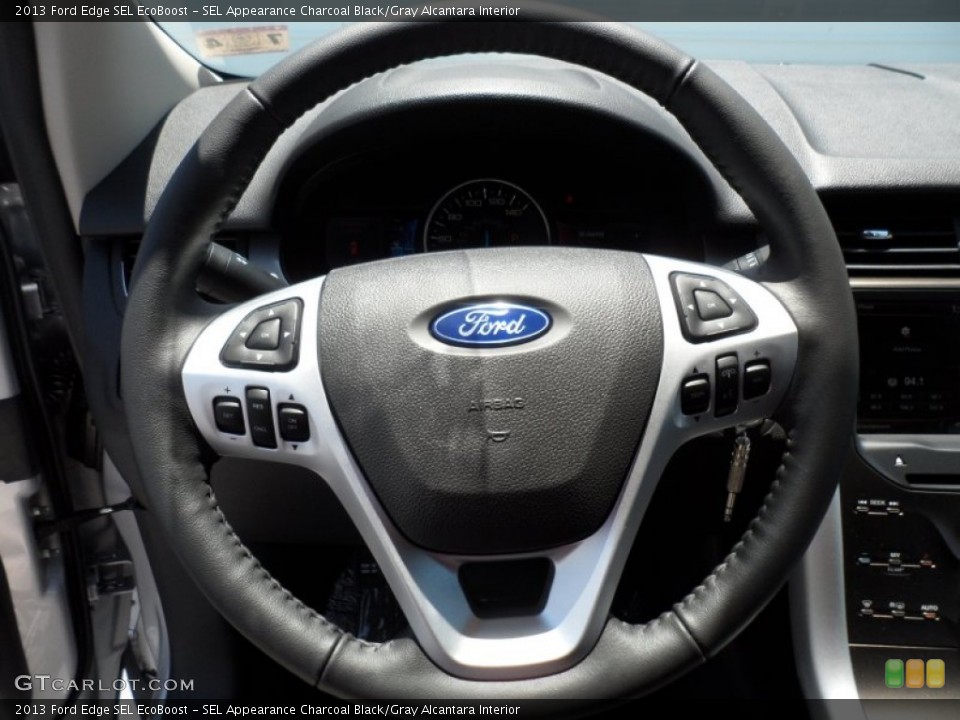 SEL Appearance Charcoal Black/Gray Alcantara Interior Steering Wheel for the 2013 Ford Edge SEL EcoBoost #68031772