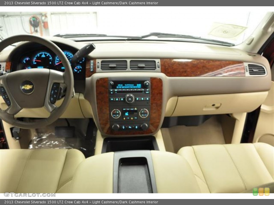 Light Cashmere/Dark Cashmere Interior Dashboard for the 2013 Chevrolet Silverado 1500 LTZ Crew Cab 4x4 #68032382