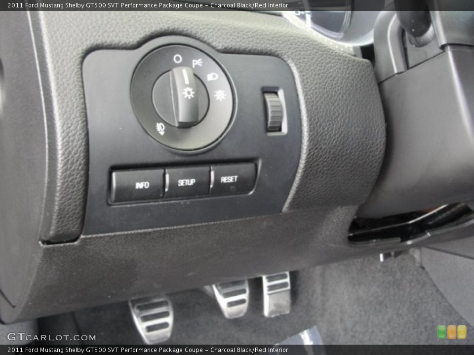 Charcoal Black/Red Interior Controls for the 2011 Ford Mustang Shelby GT500 SVT Performance Package Coupe #68033987
