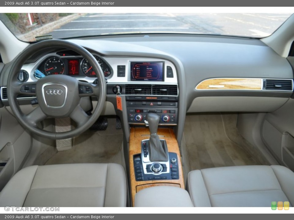 Cardamom Beige Interior Dashboard for the 2009 Audi A6 3.0T quattro Sedan #68034086