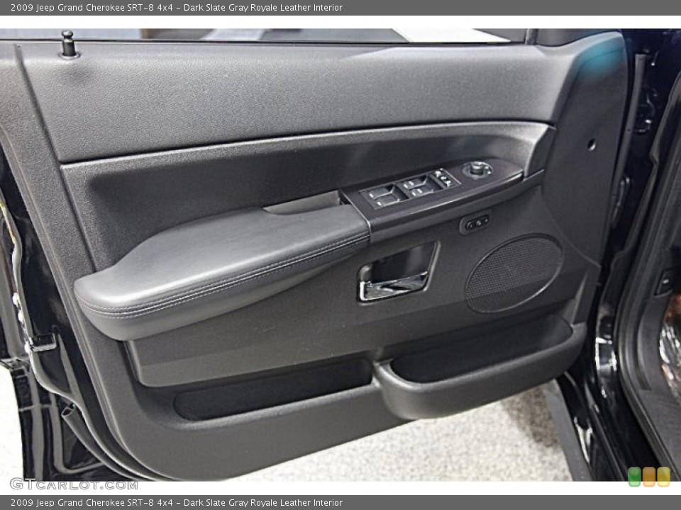 Dark Slate Gray Royale Leather Interior Door Panel for the 2009 Jeep Grand Cherokee SRT-8 4x4 #68044156