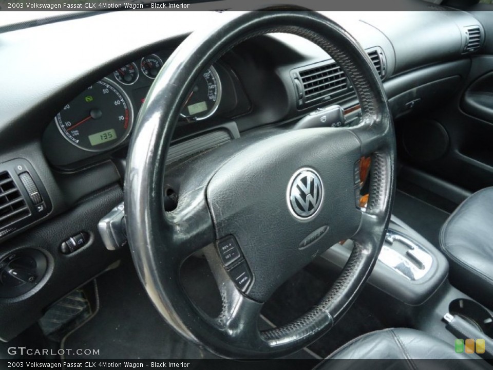 Black Interior Steering Wheel for the 2003 Volkswagen Passat GLX 4Motion Wagon #68047609