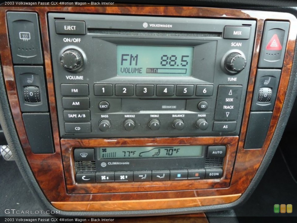Black Interior Controls for the 2003 Volkswagen Passat GLX 4Motion Wagon #68047771